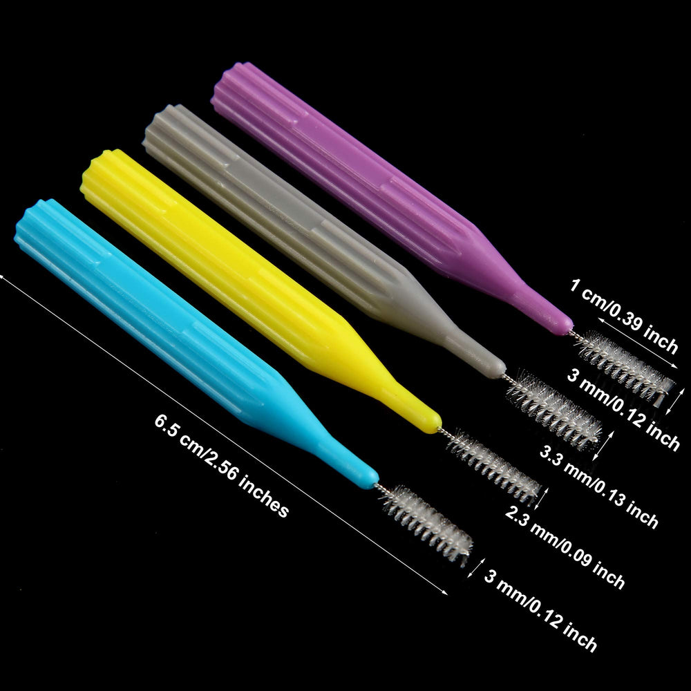 Patelai brushes in multiple sizes for different tooth gaps and braces.