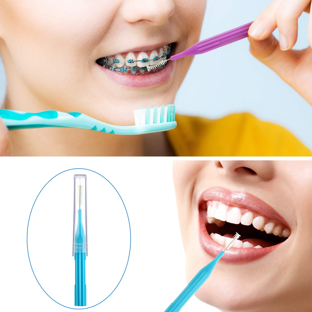 Patelai travel-friendly interdental brush set fits bags and desks.