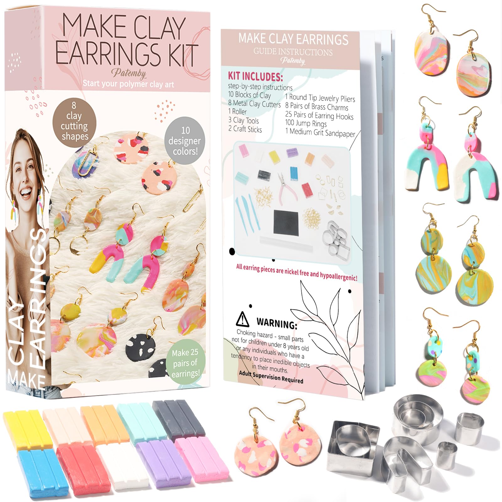 Patemby 183PCS kit contents for complete earring making set