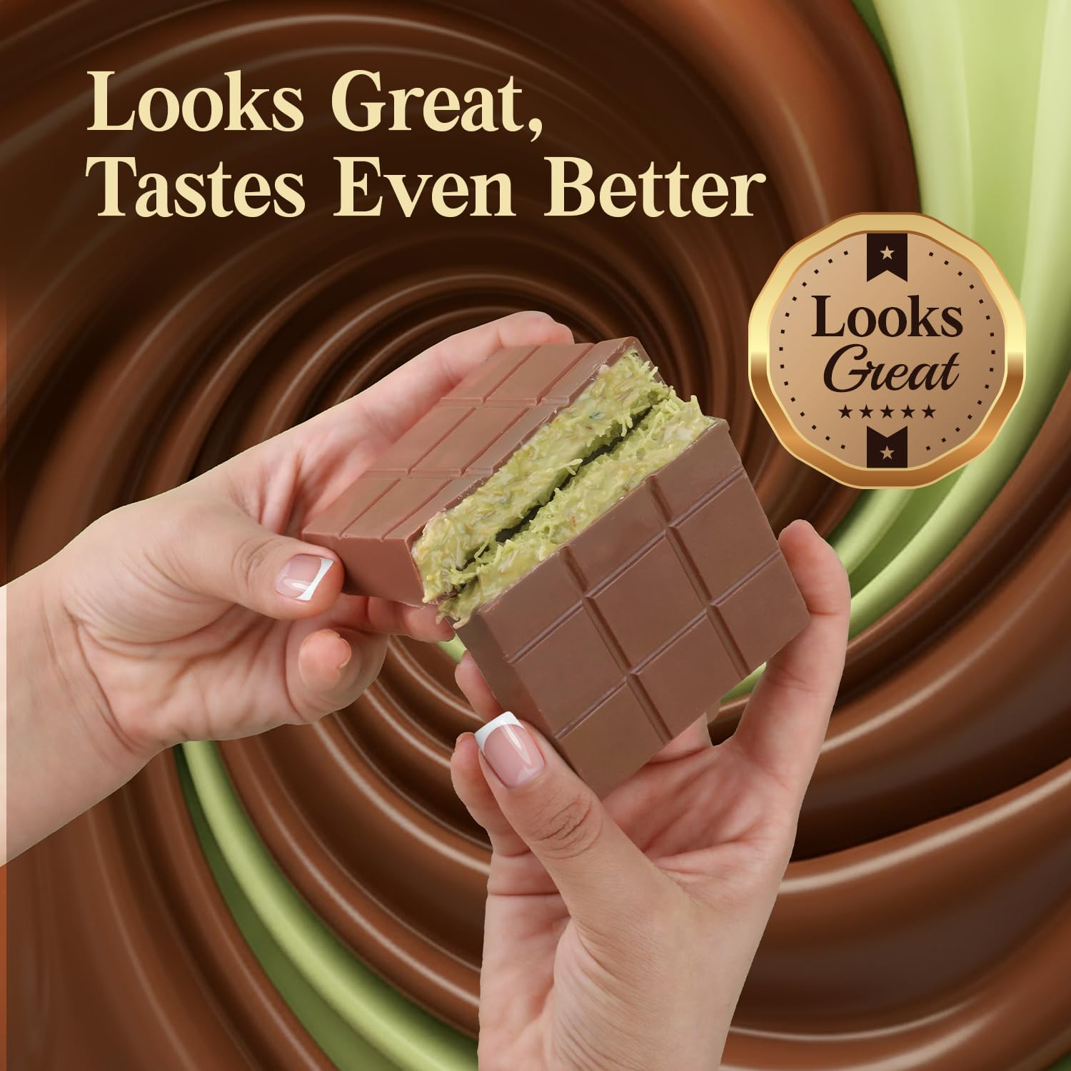 Patis Savore Dubai chocolate bar features crispy kataifi strands for texture contrast.