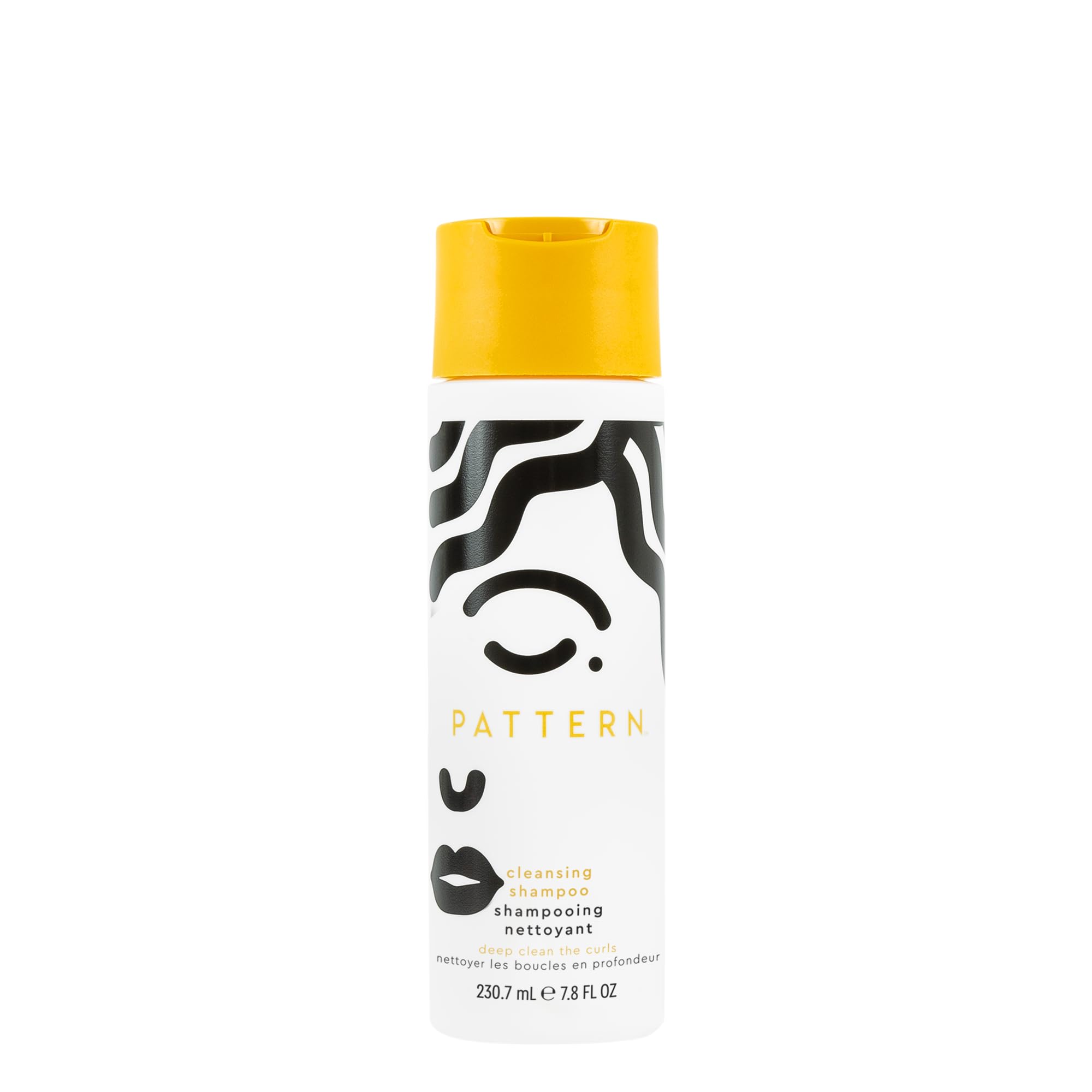 PATTERN Beauty cleansing shampoo bottle pour showing a clarifying cleanse for curls