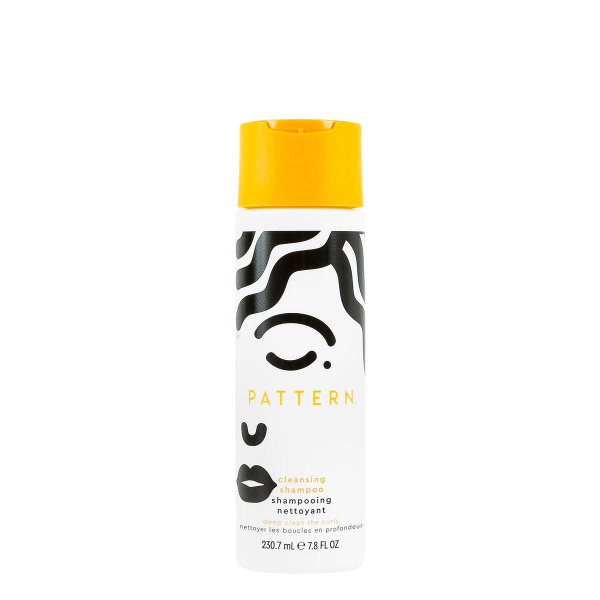 PATTERN Beauty cleansing shampoo bottle pour showing a clarifying cleanse for curls
