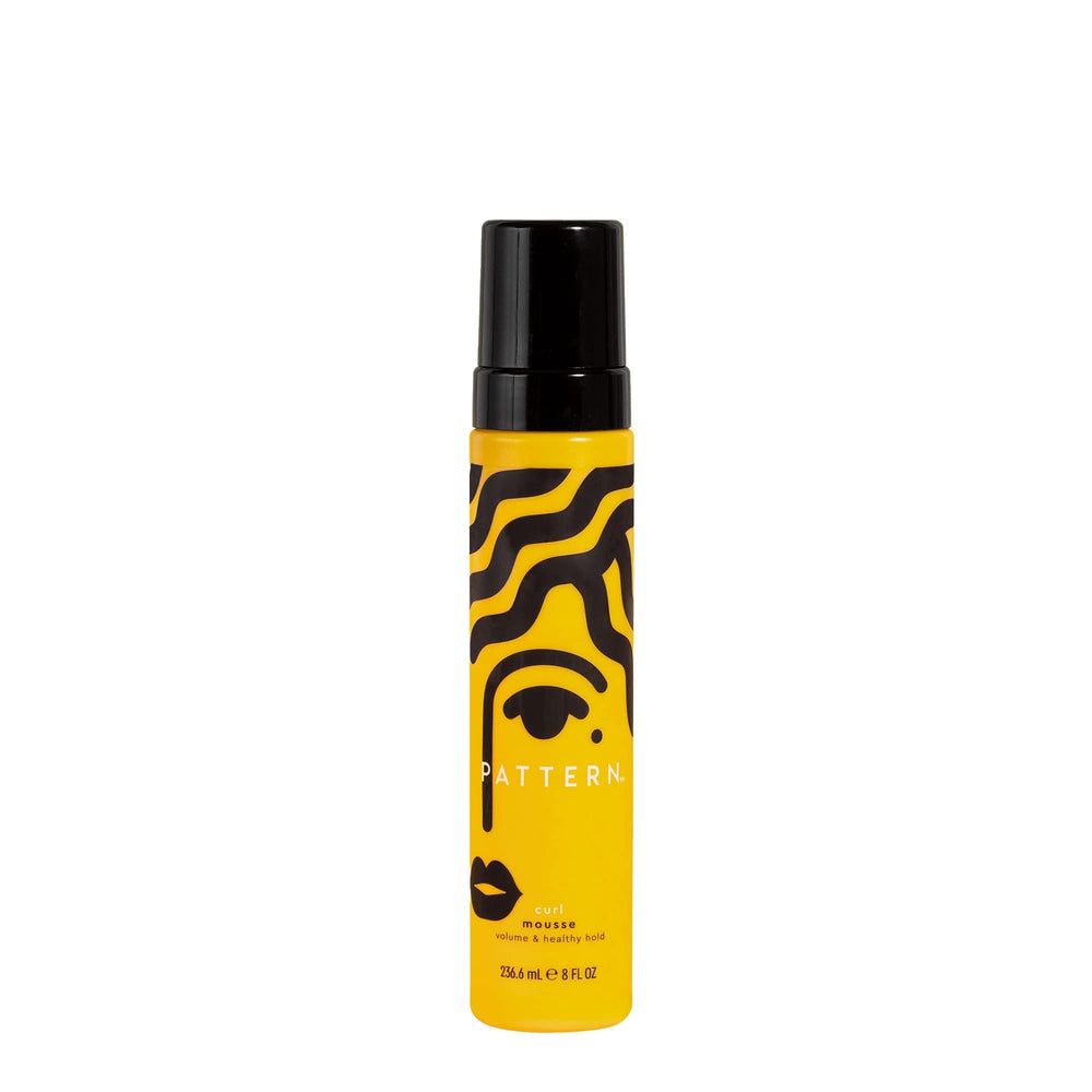 PATTERN Beauty Curl Mousse bottle showing weightless hold for voluminous curls.