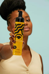 PATTERN Beauty Curl Mousse on defined curls after wash-and-go routine.
