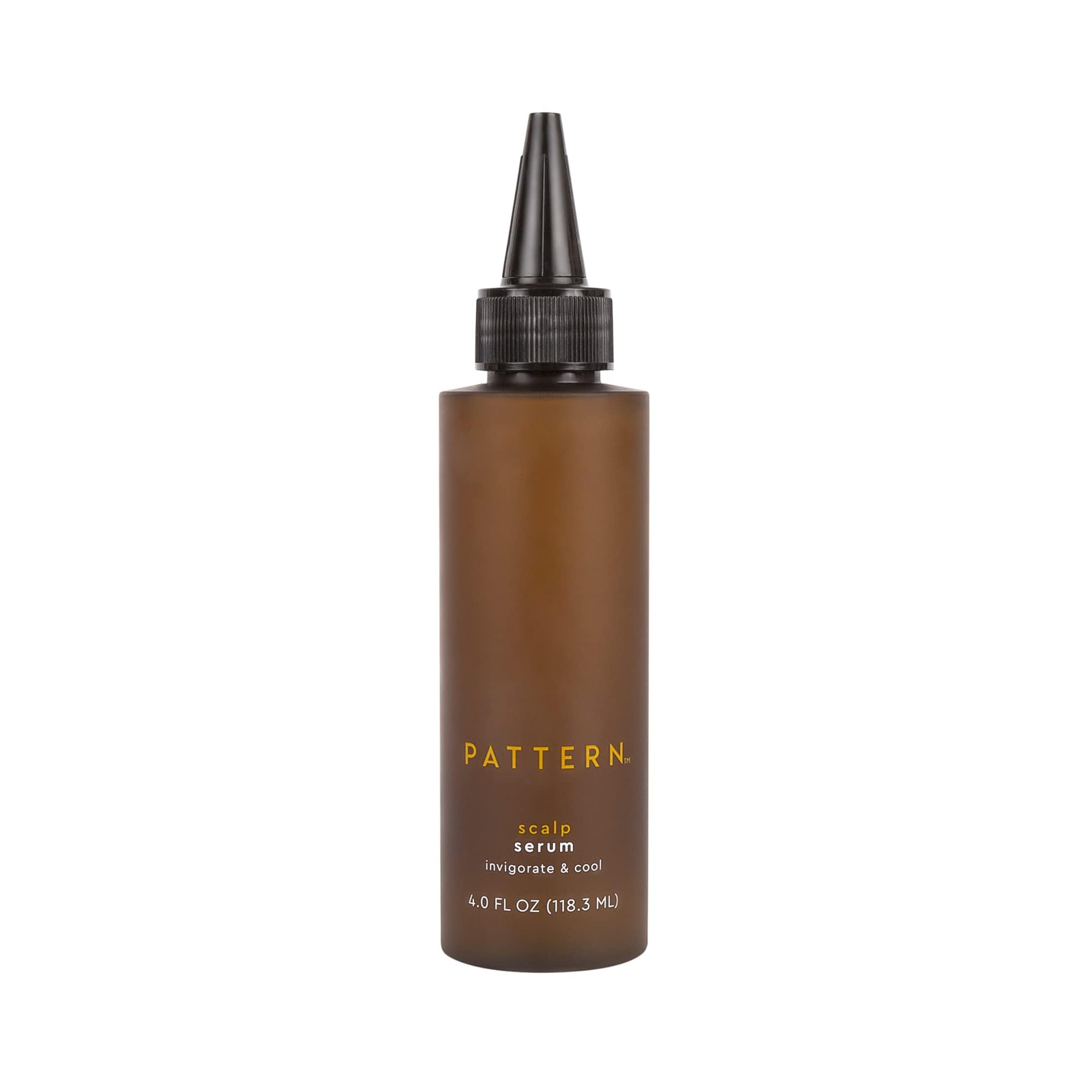 PATTERN Beauty scalp serum bottle pour shows a cooling, refreshing scalp treatment