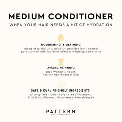 PATTERN Beauty conditioner texture closeup; creamy slip and hydration for coils