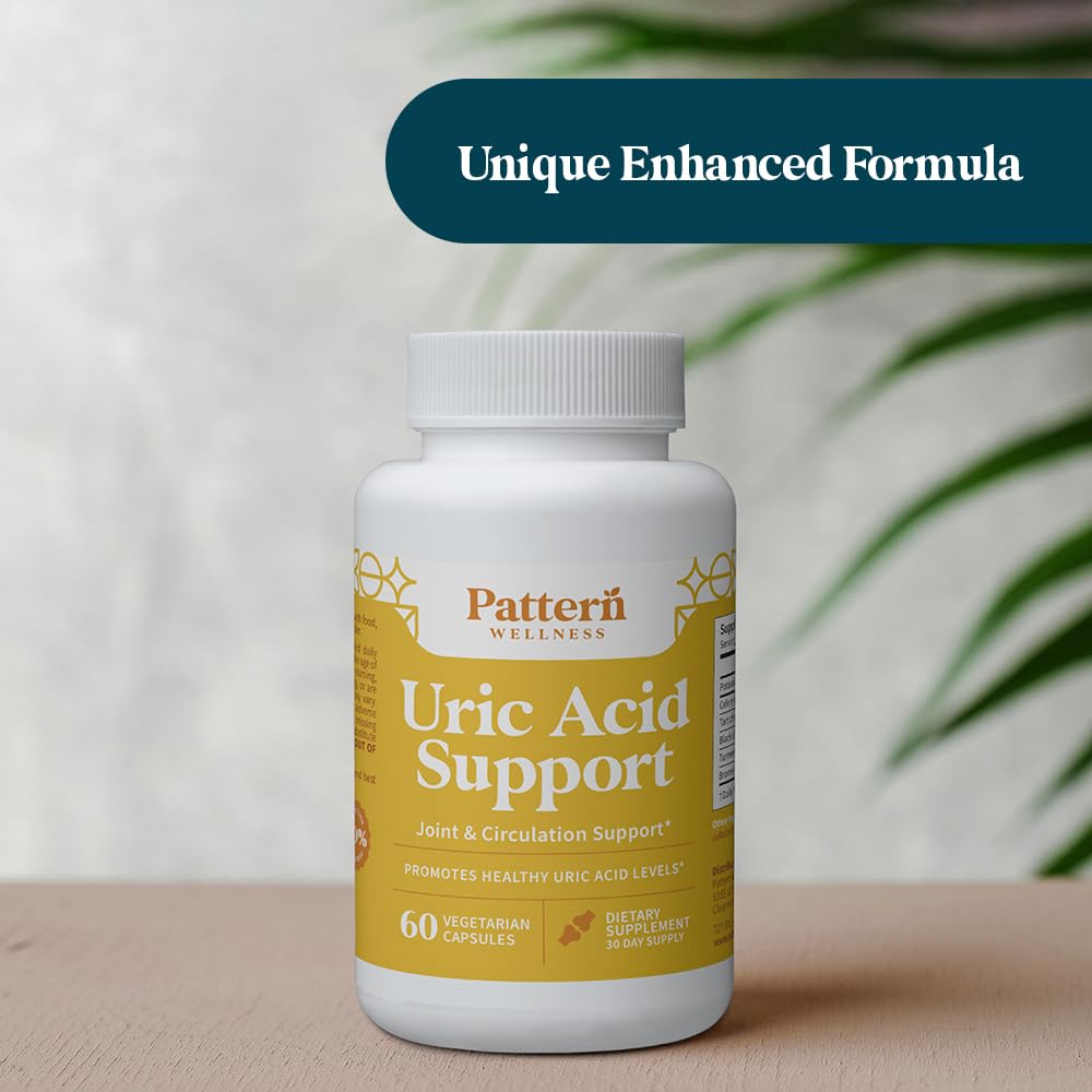 Pattern Wellness Uric Acid Support vegan capsules product shot.