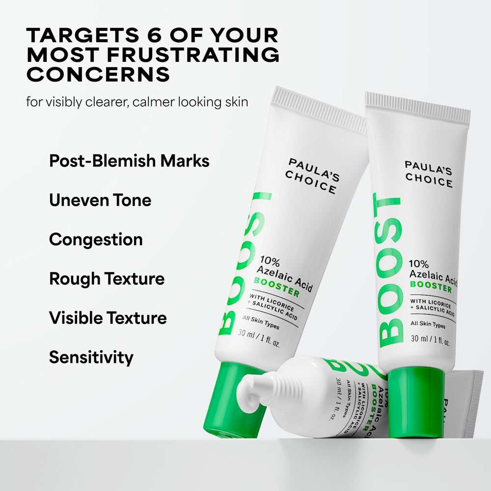 Paula's Choice booster bottle on display communicates compact design for daily routines