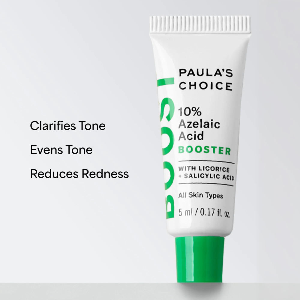 Paula's Choice BOOST mixing with moisturizer shows versatile morning and evening use.