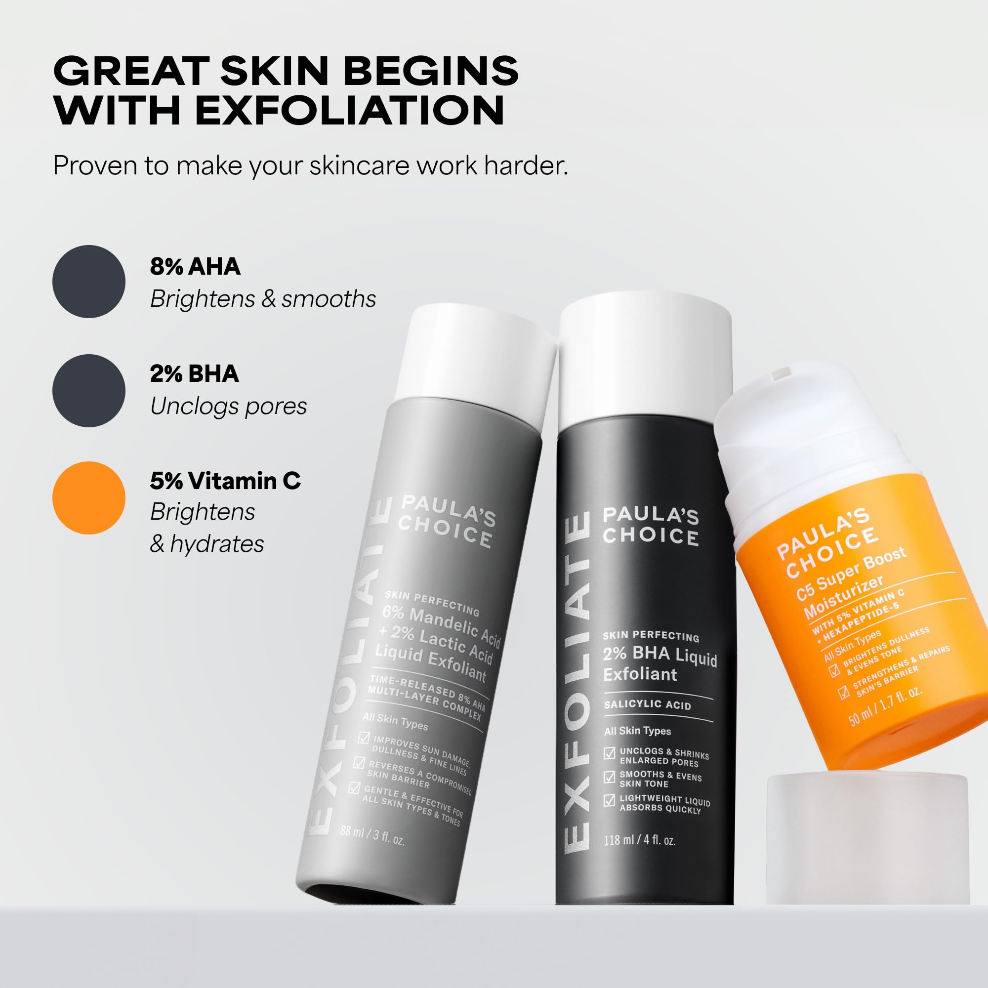 Vitamin C crystal focus underlines potent antioxidant in Paula's Choice C5