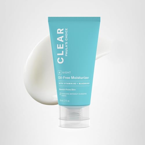 Ingredient icons show blueberry and pumpkin extracts supporting antioxidants in Paula's Choice moisturizer.