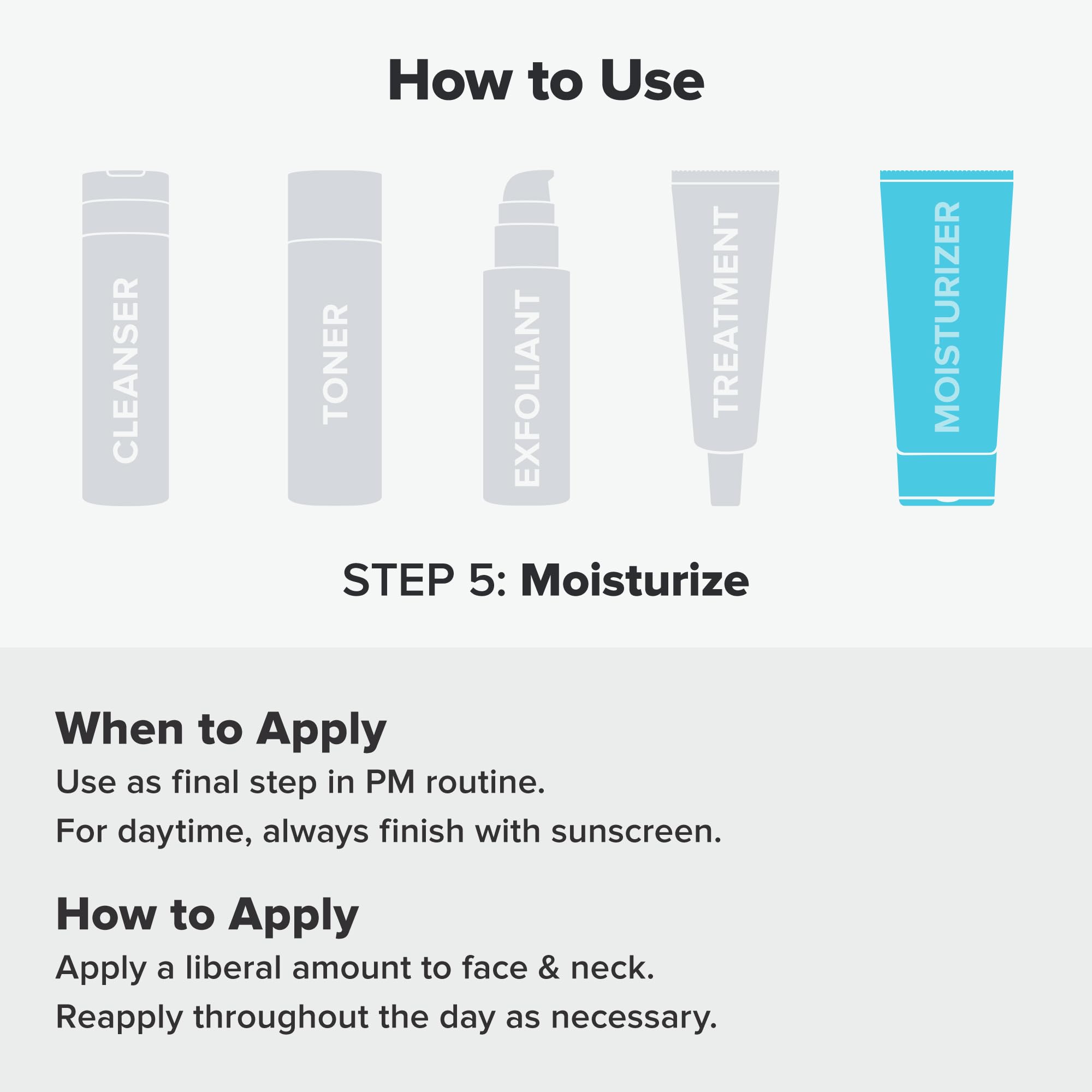 Paula's Choice CLEAR Moisturizer applied to skin yields a smooth, comfortable, non-greasy feel.