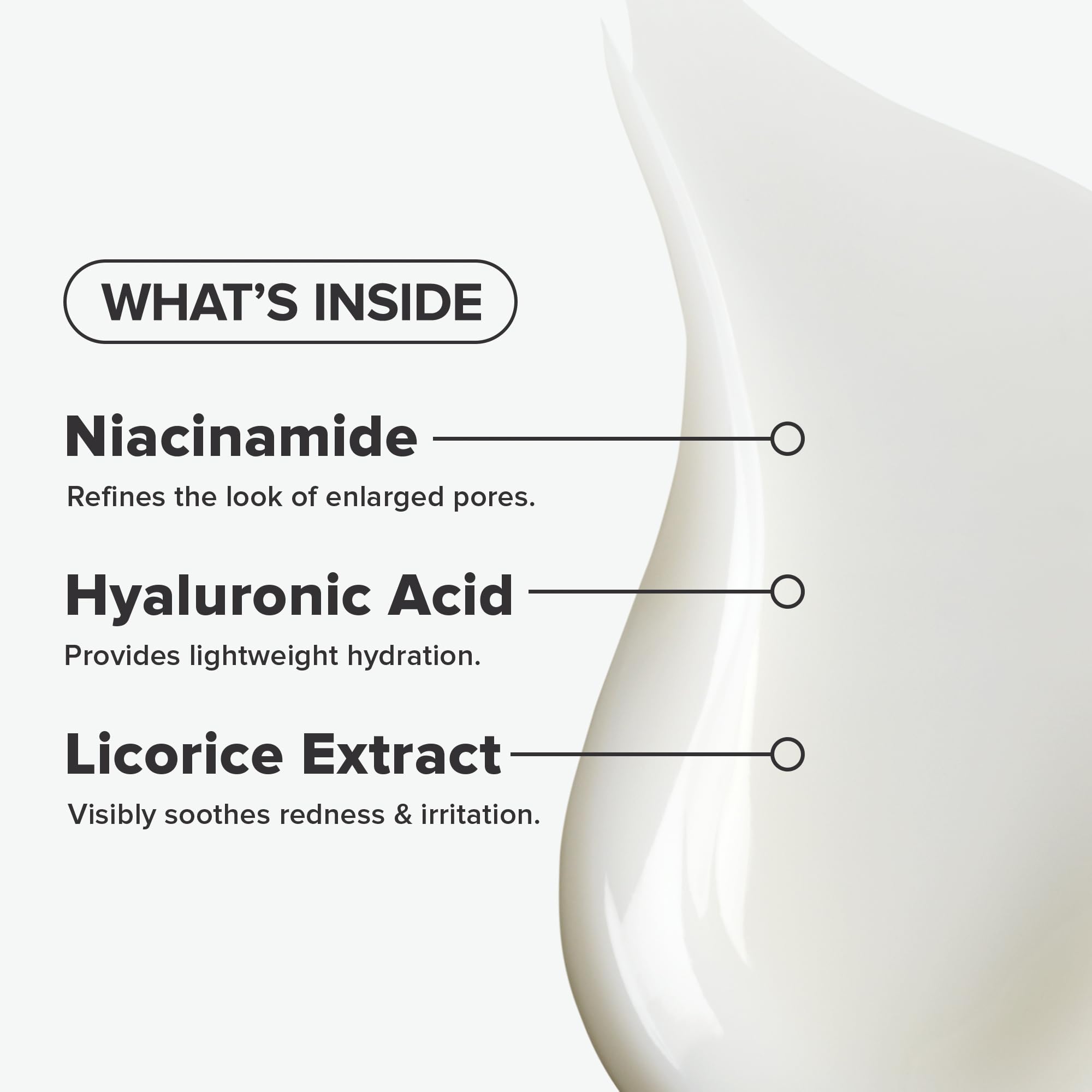 Close-up of Paula's Choice CLEAR Oil-Free Moisturizer texture with a non-greasy finish.