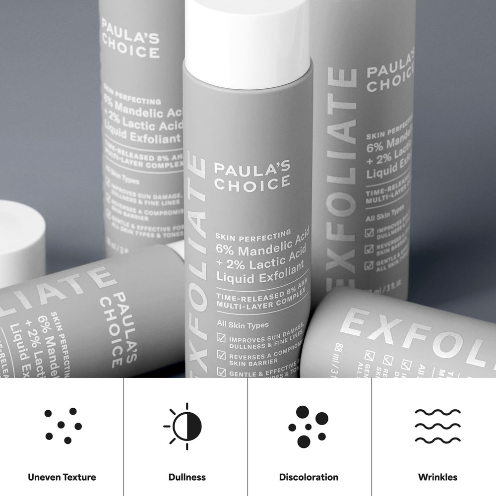 Smooth, radiant skin texture after using Paula's Choice exfoliant