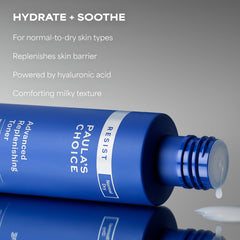 Paula's Choice Resist Advanced Replenishing Face Toner bottle back label describes fragrance-free formula