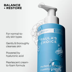 RESIST Balance foam texture close-up, airy lather for gentle cleansing.