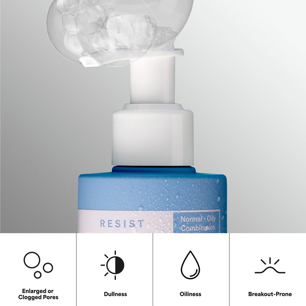 Sunflower seed oil in RESIST Balance cleanser for skin nourishment.