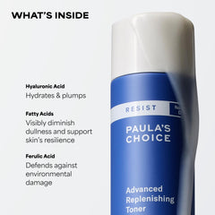 Paula's Choice Resist toner ingredients closeup highlight hyaluronic acid and antioxidants