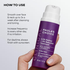 Paula's Choice application on face demonstrates easy night-time use