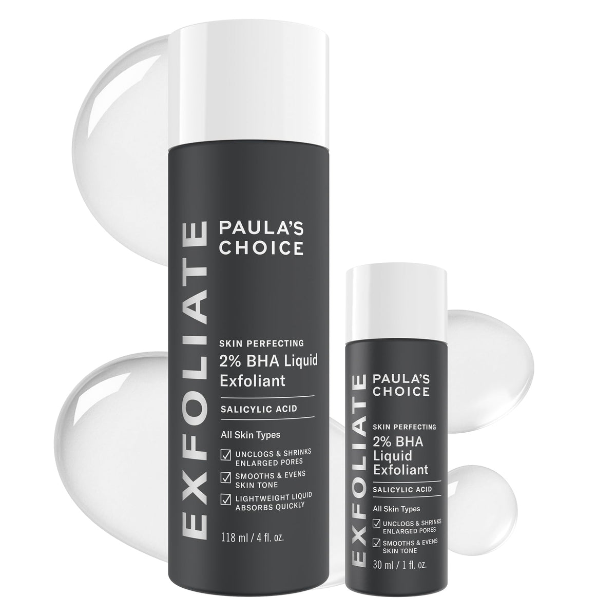 Paula's Choice Skin Perfecting 2% BHA bottle full-size shown for pore care and texture refinement.