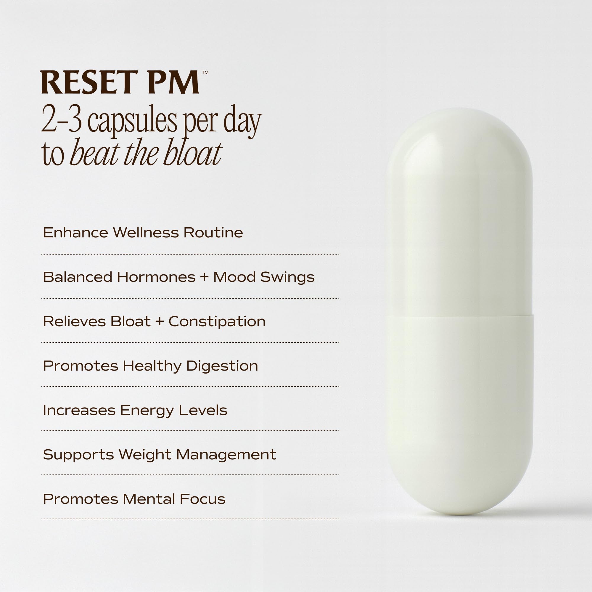 Paulina Fitness Reset label detail showing clean, gluten-free, paraben-free formula.