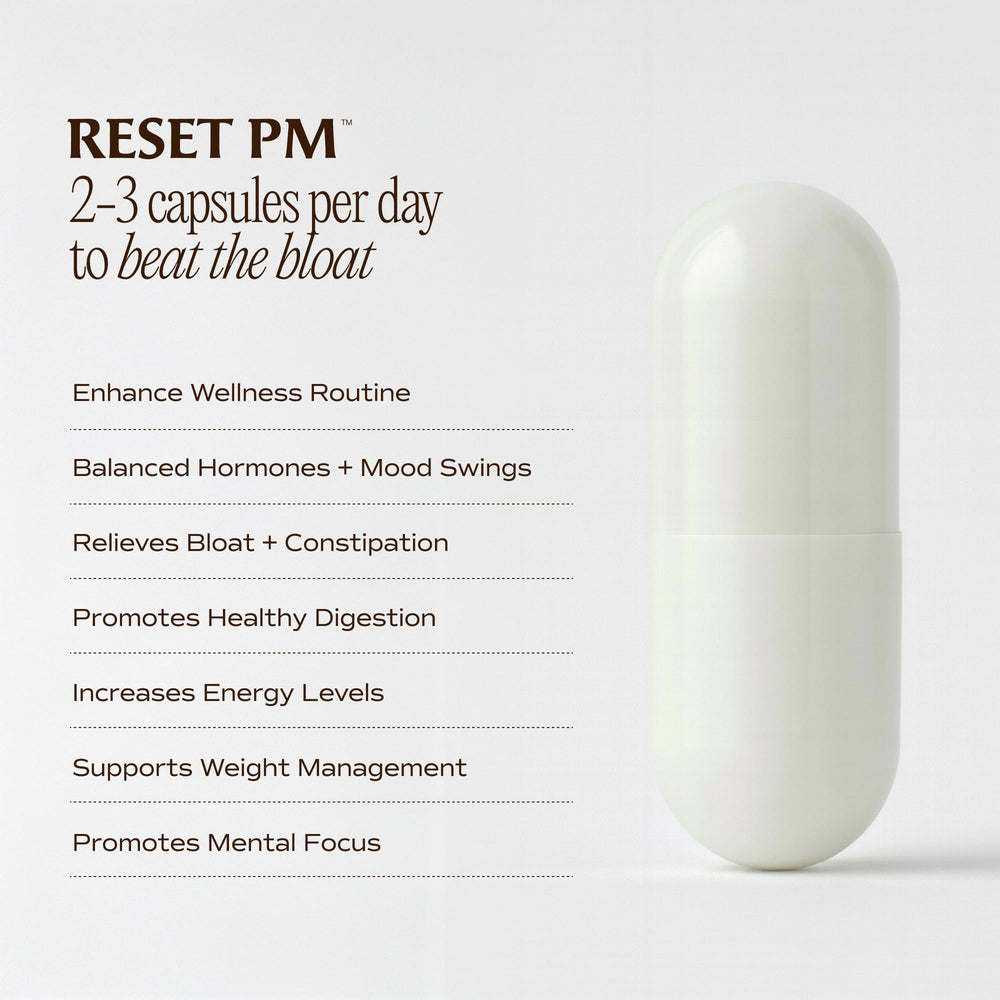 Paulina Fitness Reset label detail showing clean, gluten-free, paraben-free formula.