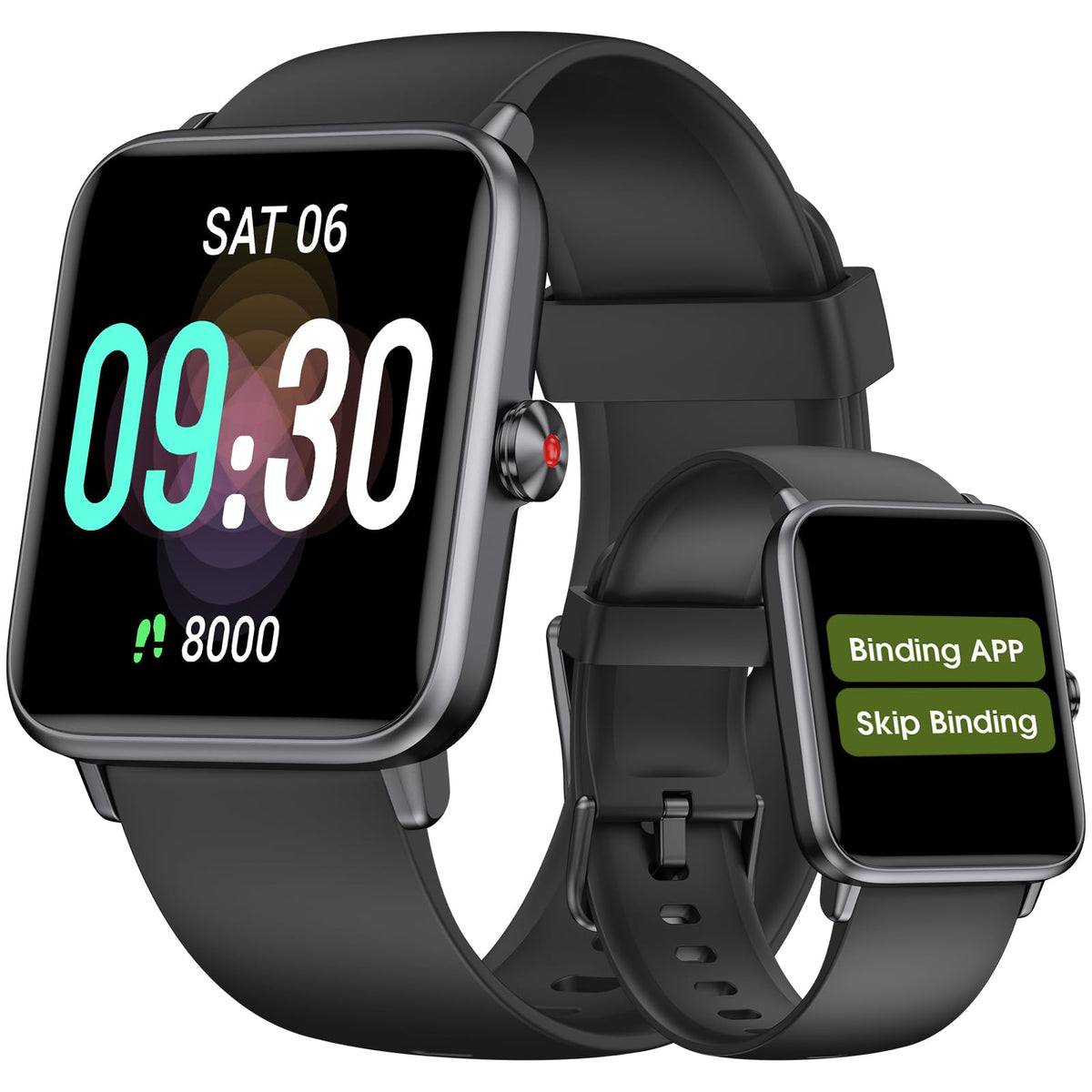 Pautios pedometer watch on wrist with clear face for easy daily steps tracking.