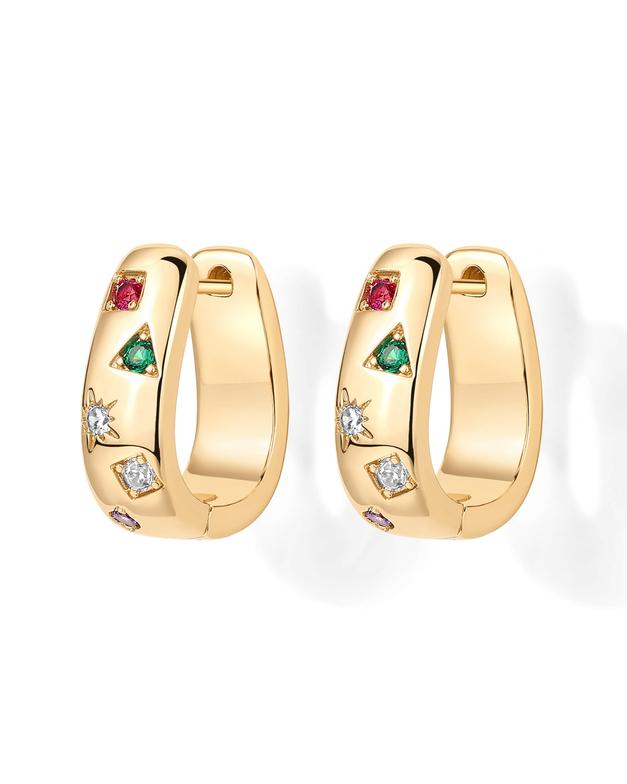 PAVOI 14K yellow gold plating over silver posts, durable and gleaming.