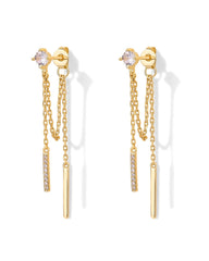 PAVOI 18K gold-plated post earrings with drop design for versatile wear