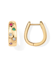 PAVOI multi-colored CZ hoops close-up showing vibrant sparkle for everyday elegance.