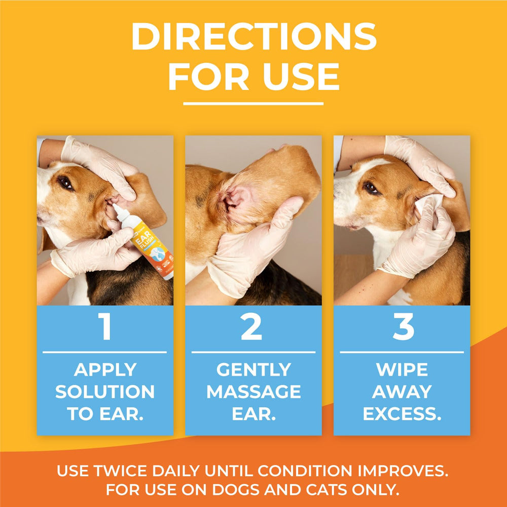 Paw Science ear cleaning session image demonstrates practical at-home ear care routine.