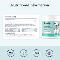 Pawfy Probiotics for Dogs chews closeup shows texture and flavor support.