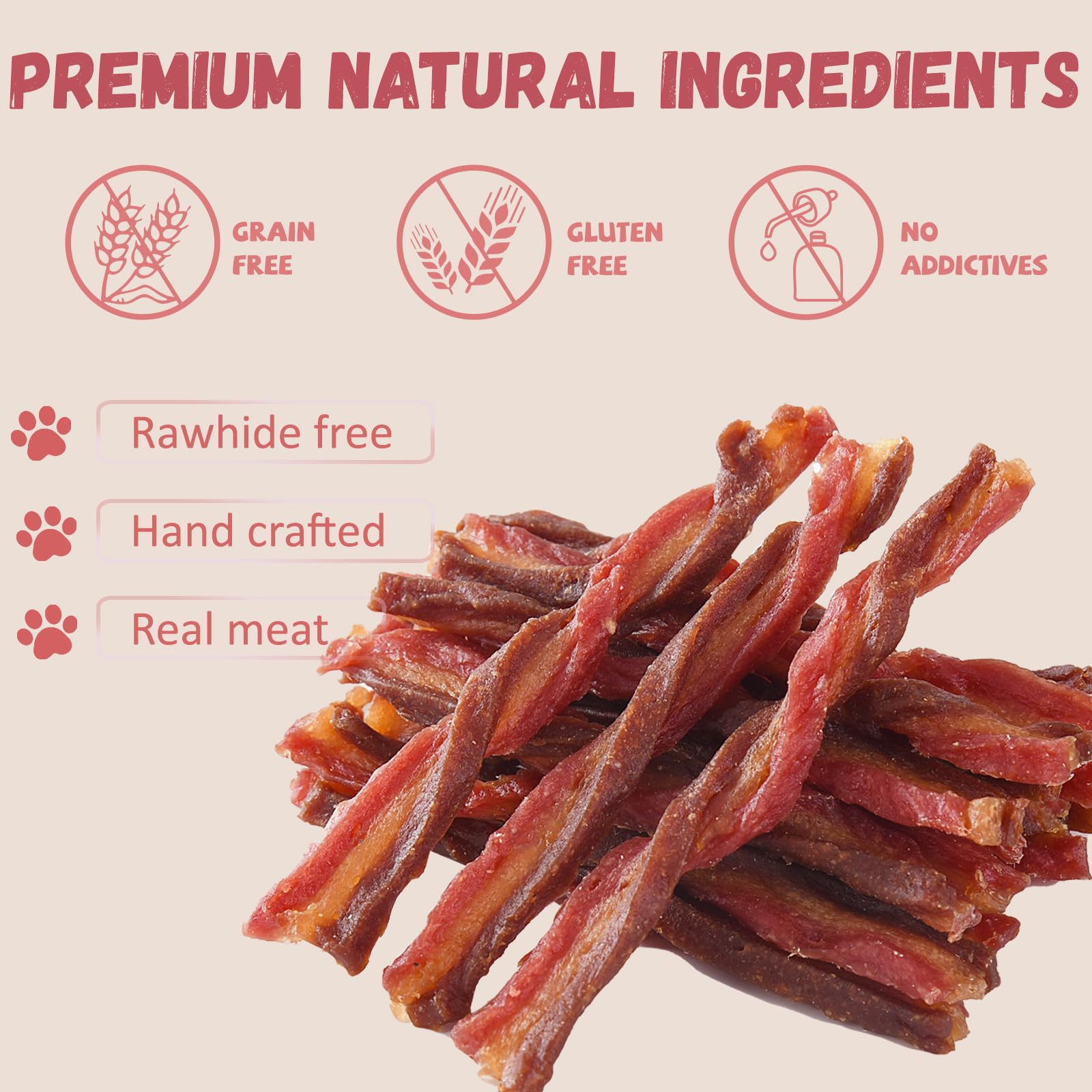 Pawmate no-grain gluten-free treat without artificial colors or preservatives.