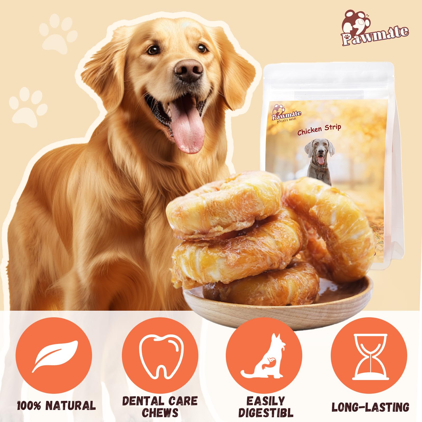 Pawmate taurine-enriched snack image suggesting balanced nutrition for dogs.
