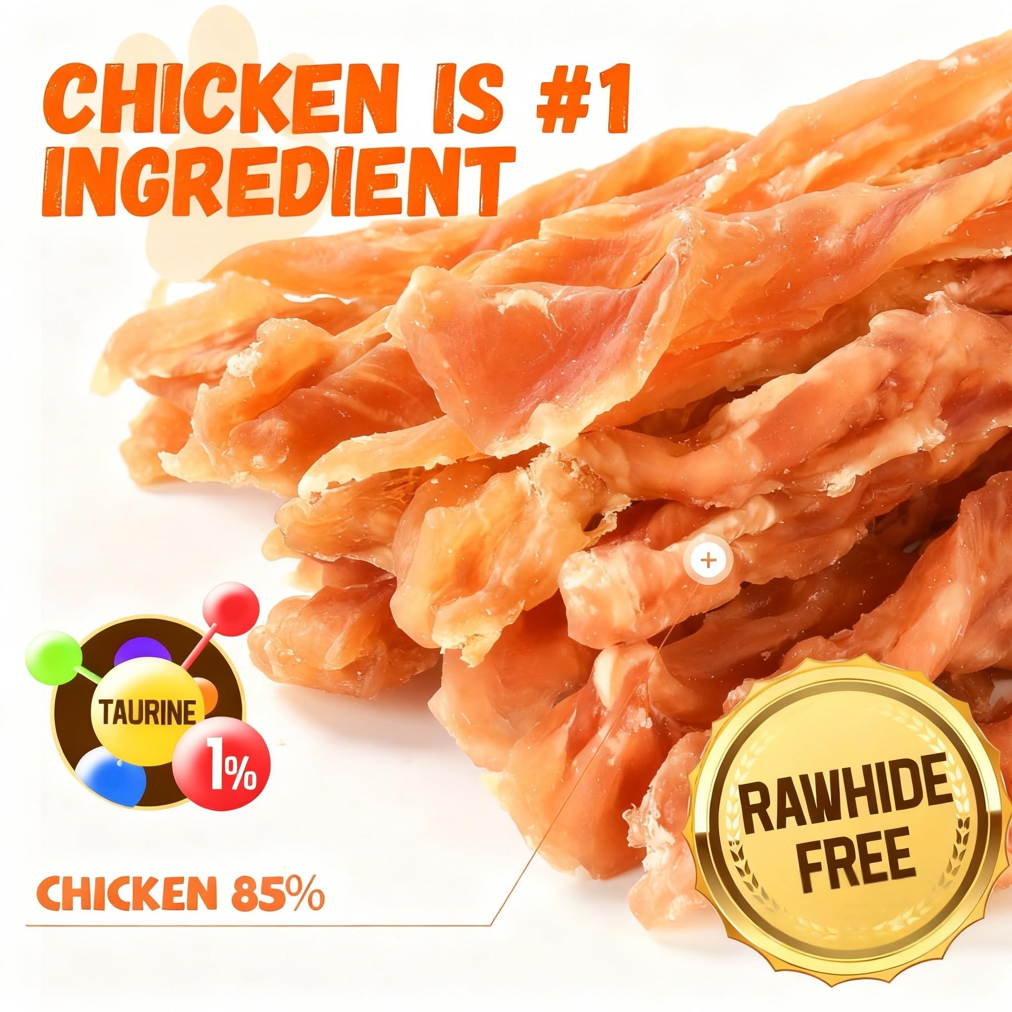 Pawmate Tranches Poulet: texture naturelle idéale pour la mastication quotidienne.