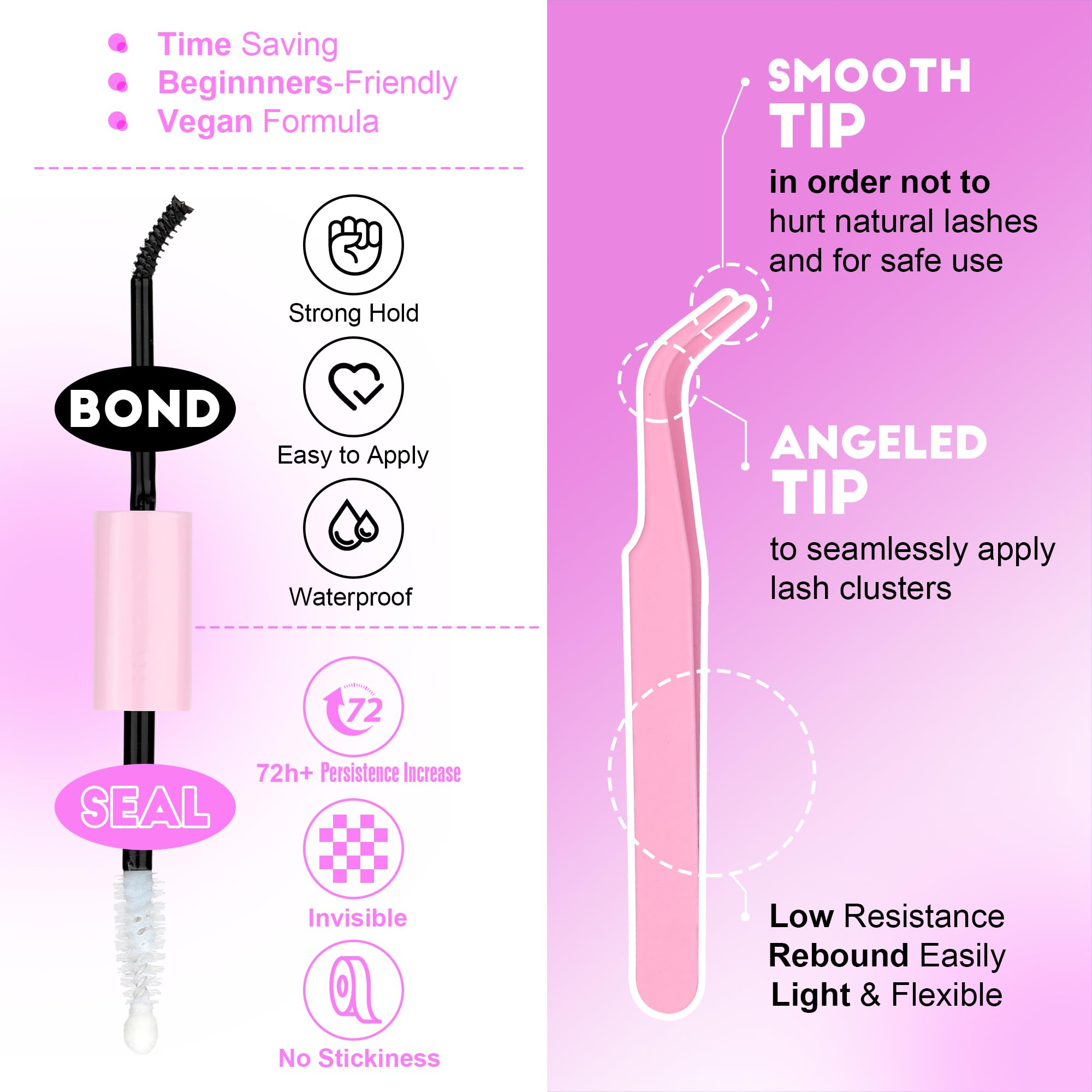 Pawotence cluster lashes in varied lengths for customizable styles.