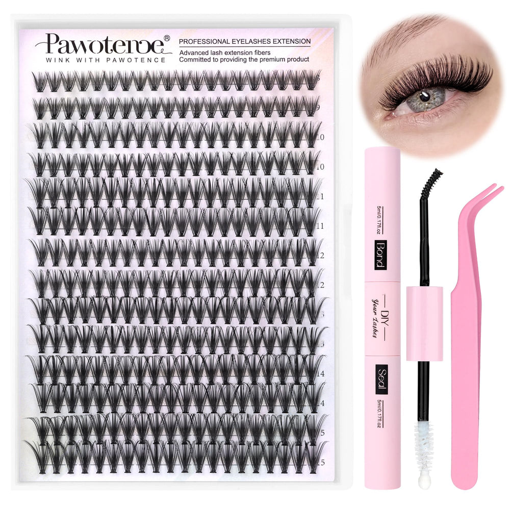 Pawotence lash extension kit box shows at-home application essentials.