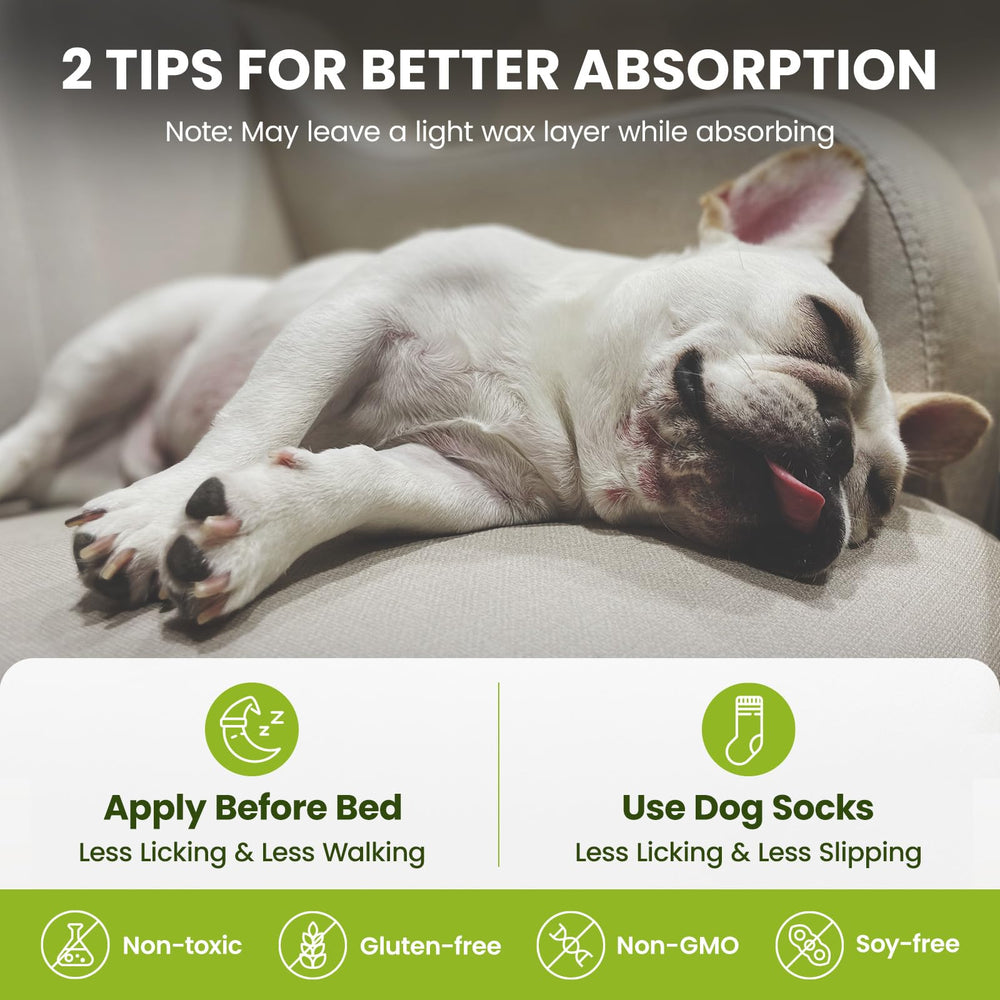 PawSono easy application on paws and nose shows quick absorption.