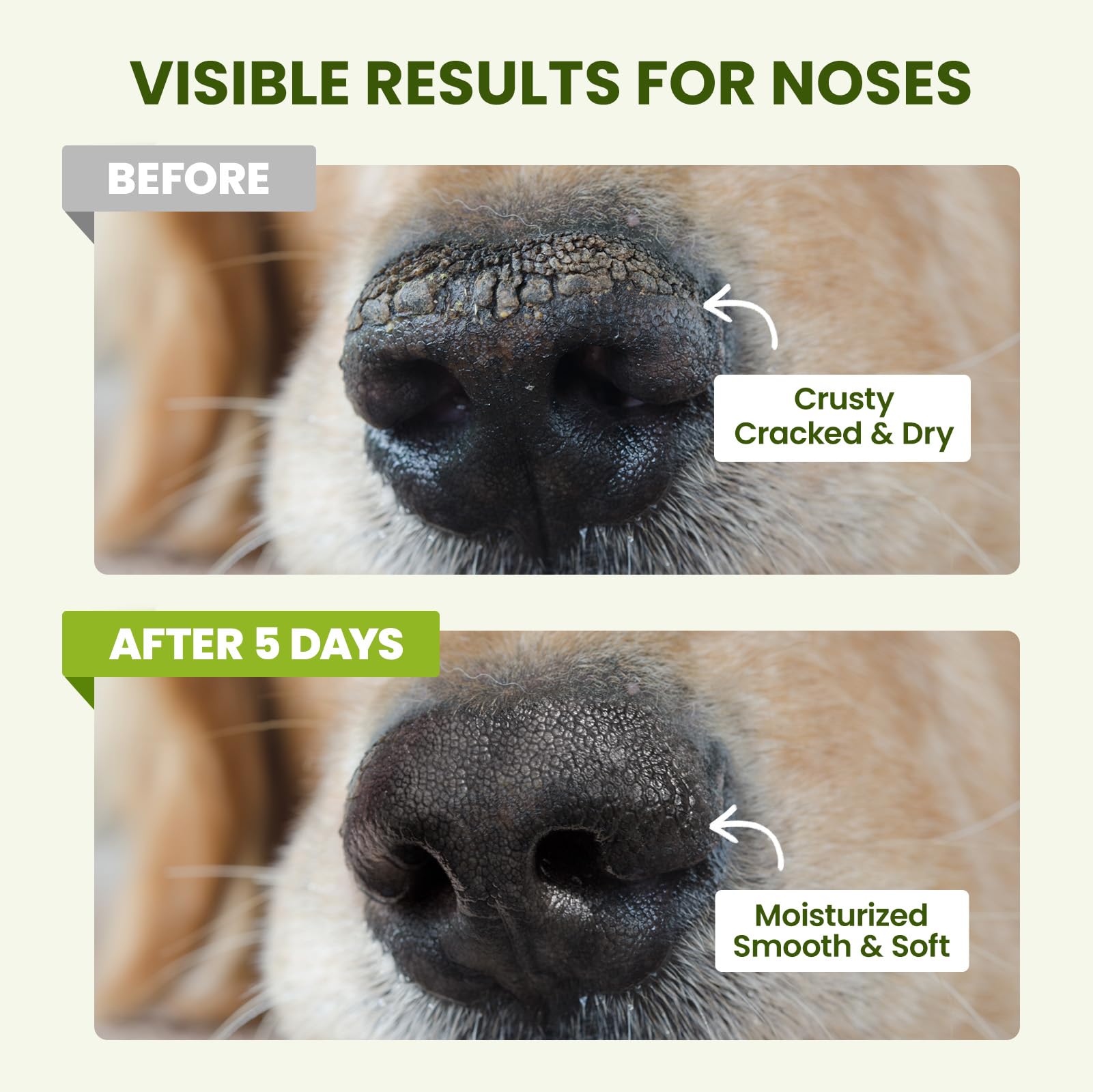 PawSono non-greasy texture streaks across paw pads and snout.
