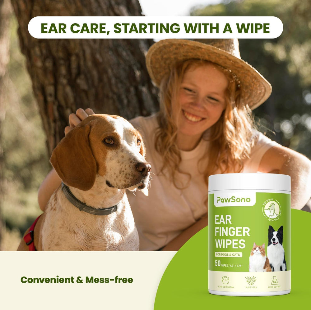 PawSono thick wipes support easier handling during ear cleaning for pet owners.