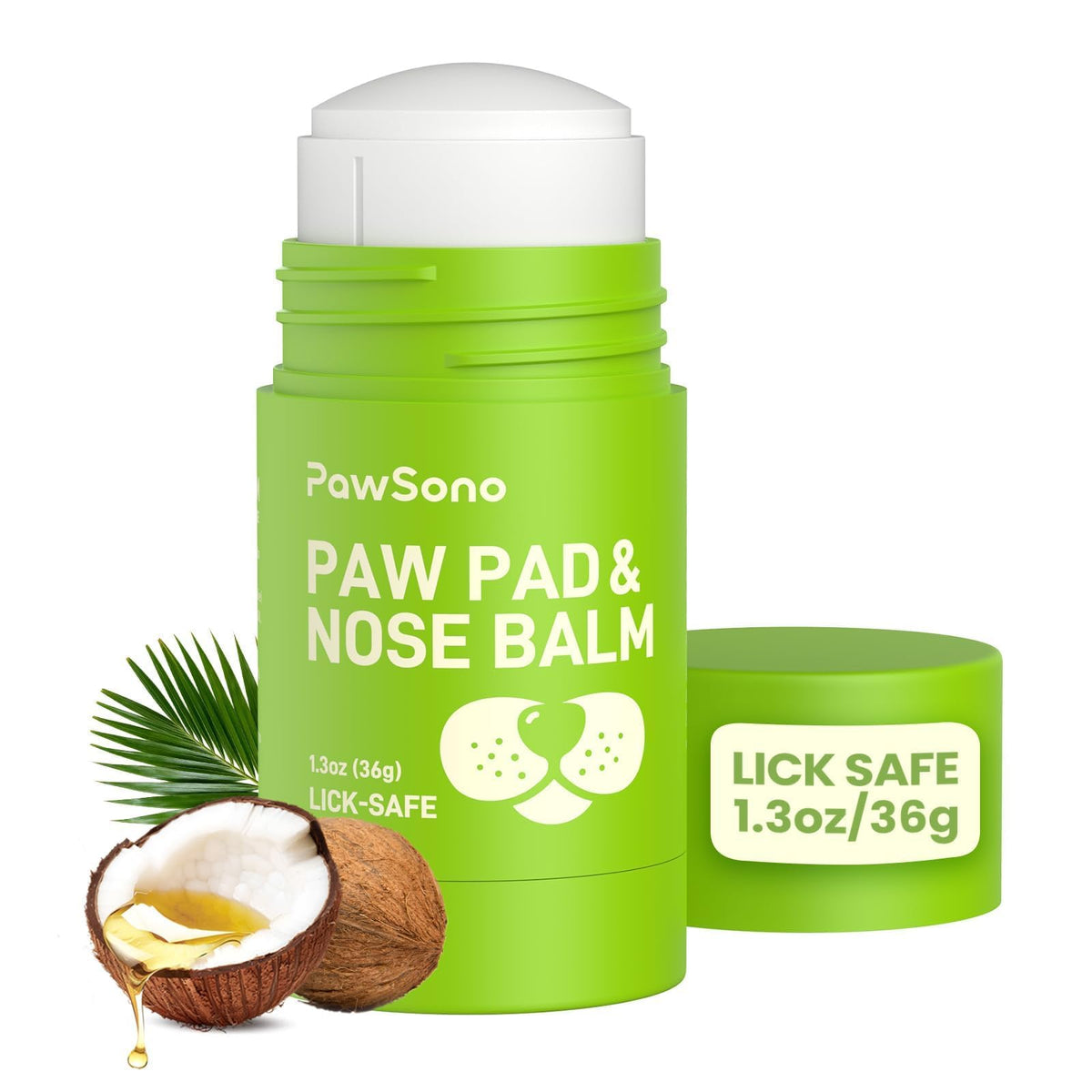 PawSono twist-up balm being applied quickly to paws and nose.