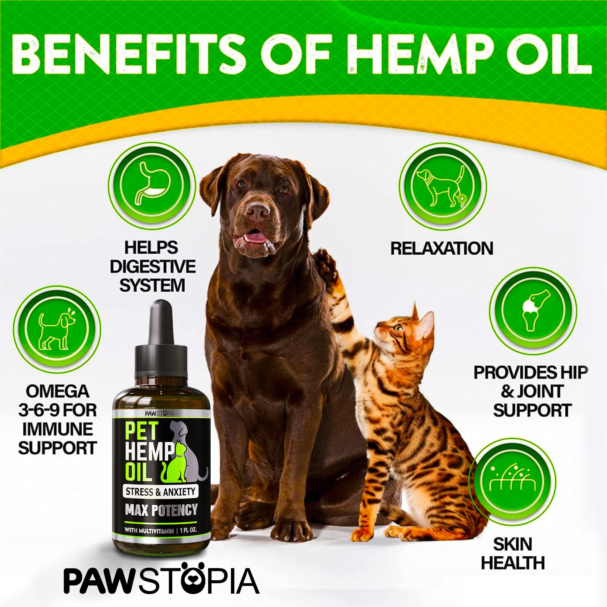 Pawstopia hemp oil dropper ensures easy daily dosing for pets