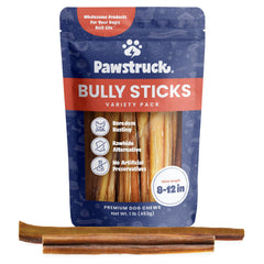 Pawstruck 8-12in bully stick for dogs, long-lasting chew.