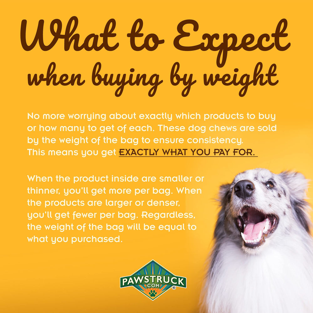 Pawstruck beef-hide slices shown as durable chews satisfying chewing instincts.