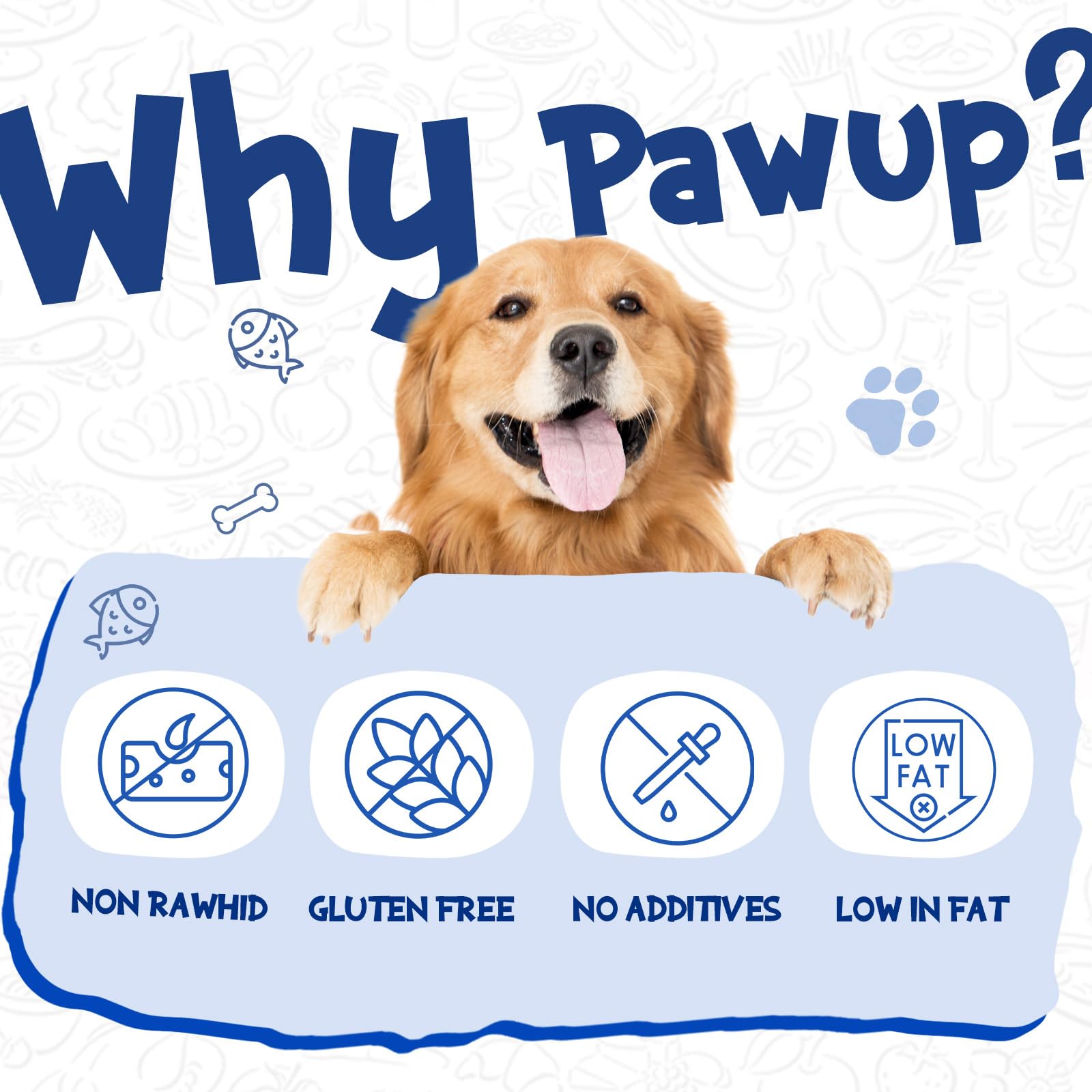 PAWUP Cod Skin Rolls omega-3 rich formula supports healthy skin and coat