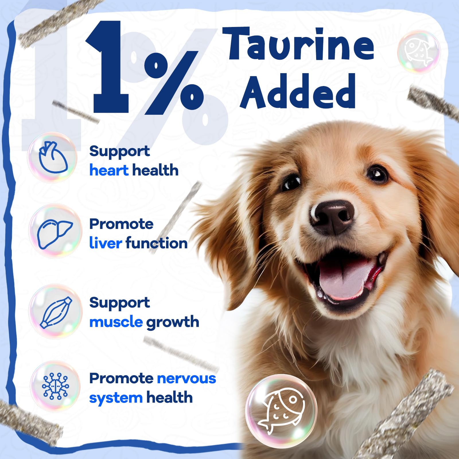 PAWUP Cod Skin Rolls taurine ingredients close-up supports daily nutrition for dogs