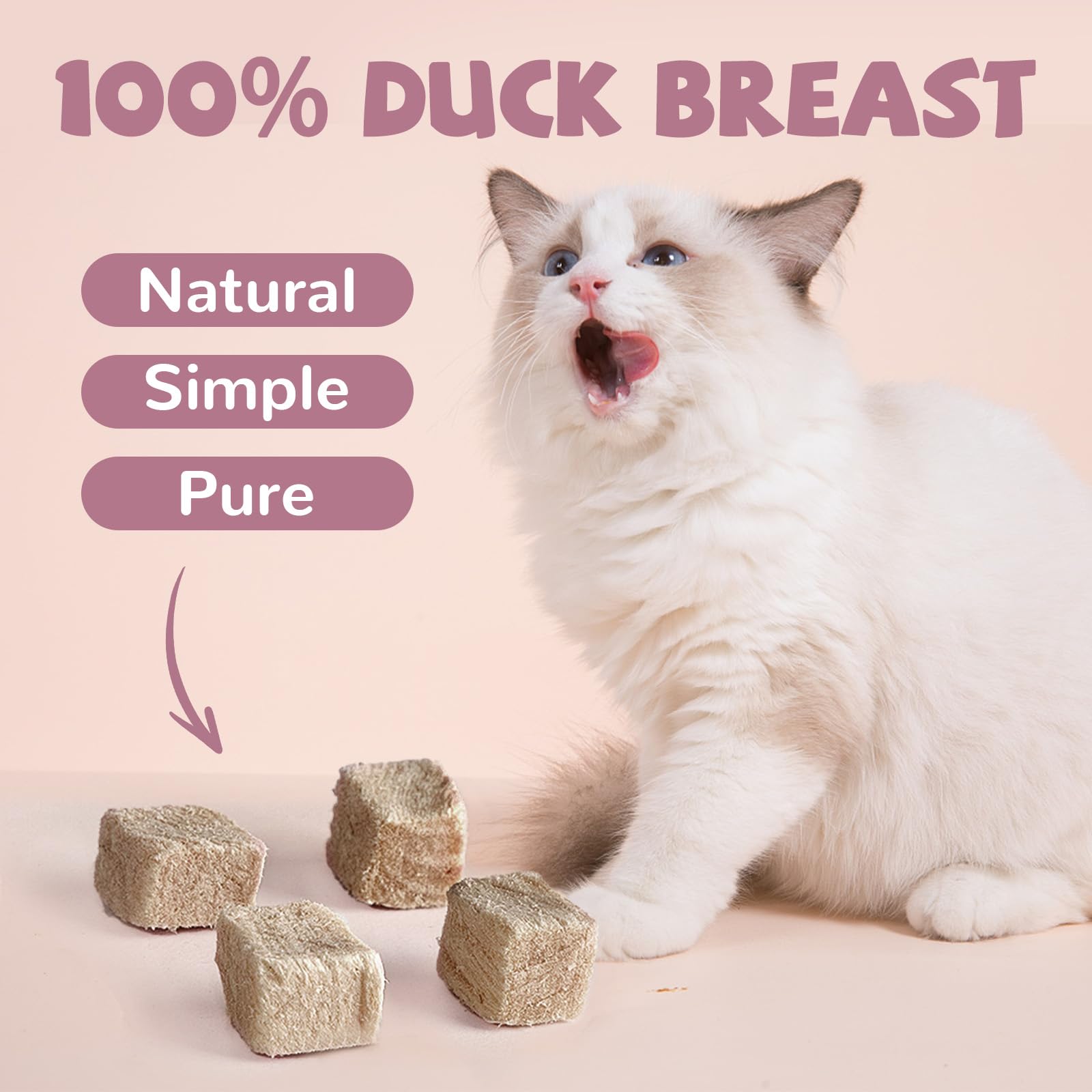 PAWUP duck treats in a feeding bowl, ideal for training rewards for cats and dogs.