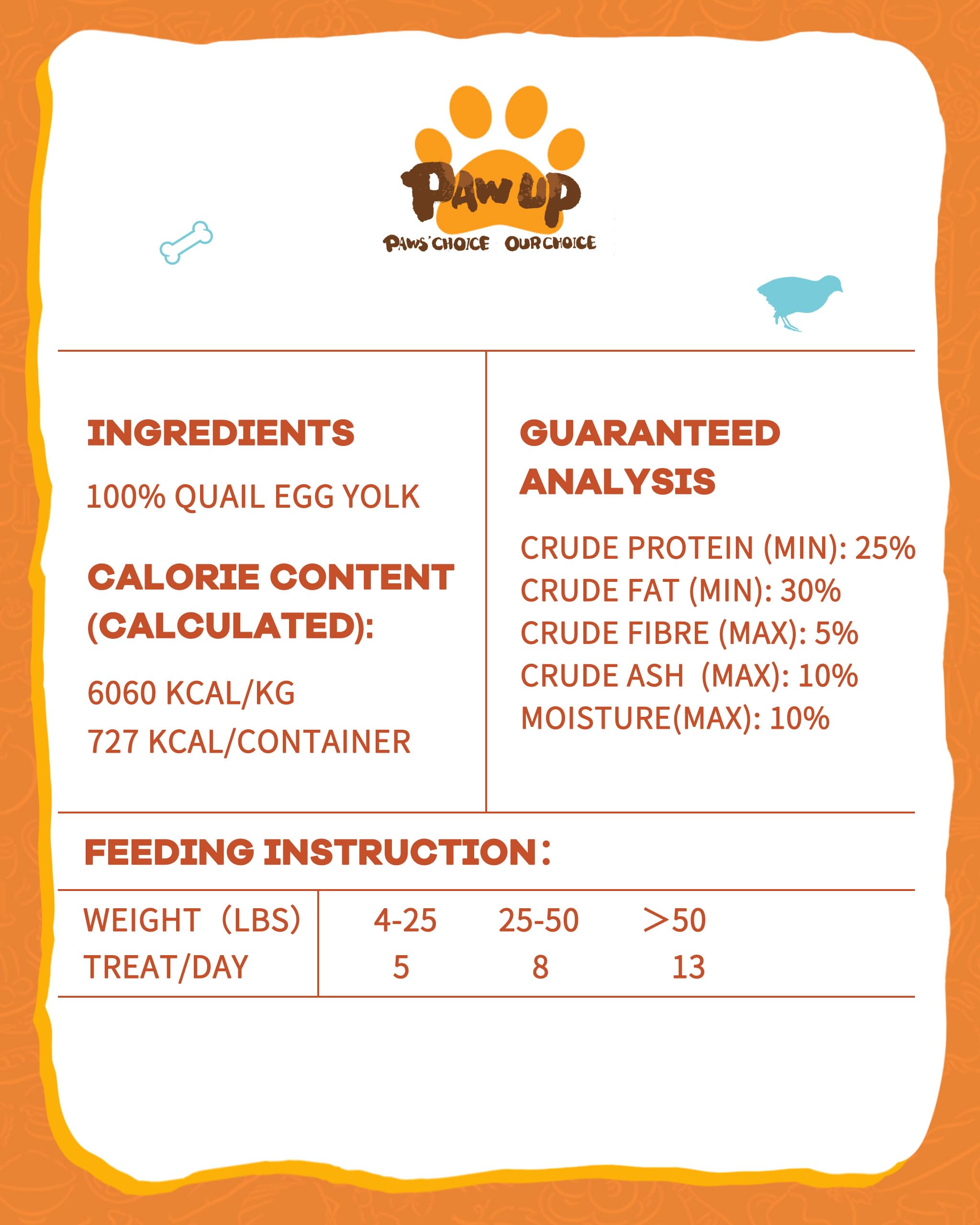 PAWUP free-range quail eggs origin label on packaging.
