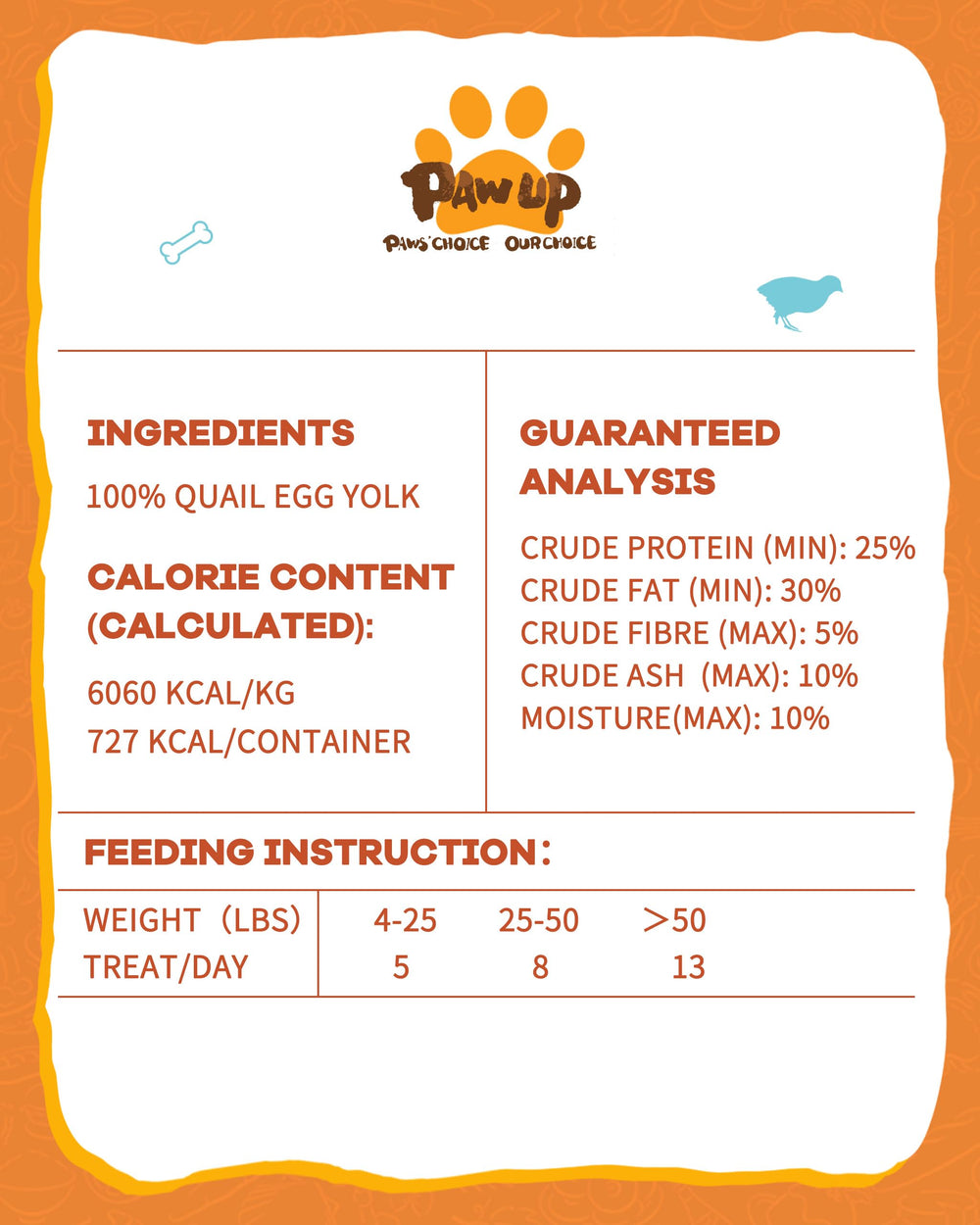PAWUP free-range quail eggs origin label on packaging.
