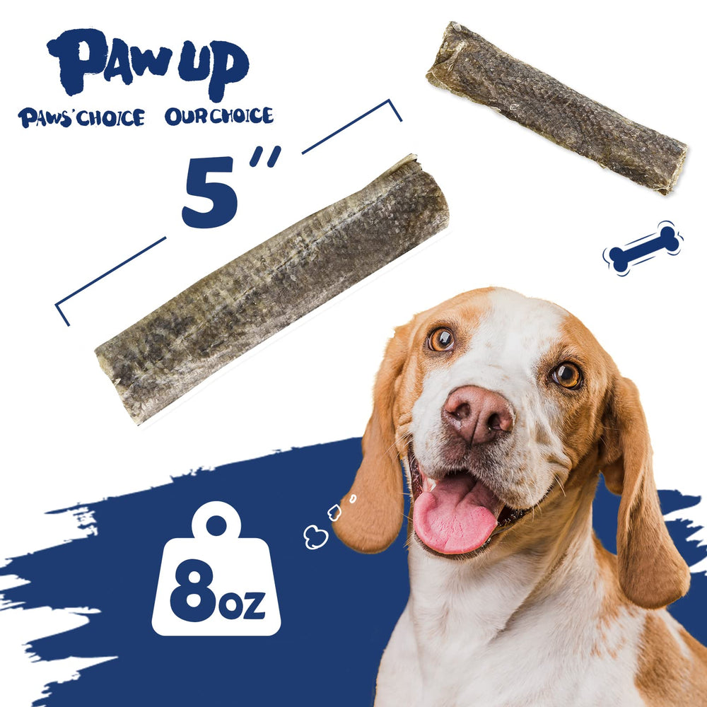 PAWUP hand-rolled cod skin snack, natural flavor loved during training and play.